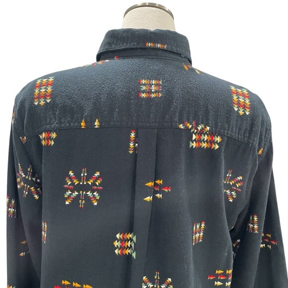 Mossimo Supply Co Black Aztec Print Button Down Shirt Casual Western Boho Music - Picture 5 of 10